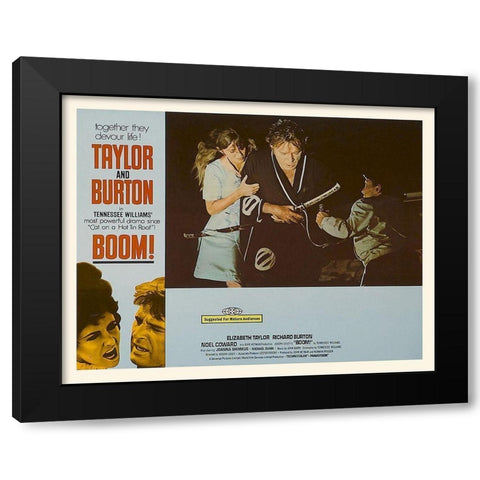 Elizabeth Taylor - Boom! - Lobby Card Black Modern Wood Framed Art Print with Double Matting by Hollywood Photo Archive