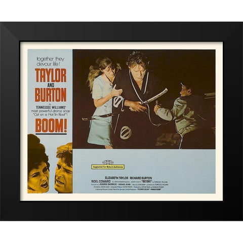 Elizabeth Taylor - Boom! - Lobby Card Black Modern Wood Framed Art Print by Hollywood Photo Archive