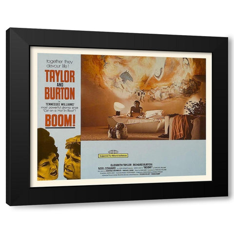 Elizabeth Taylor - Boom! - Lobby Card Black Modern Wood Framed Art Print with Double Matting by Hollywood Photo Archive