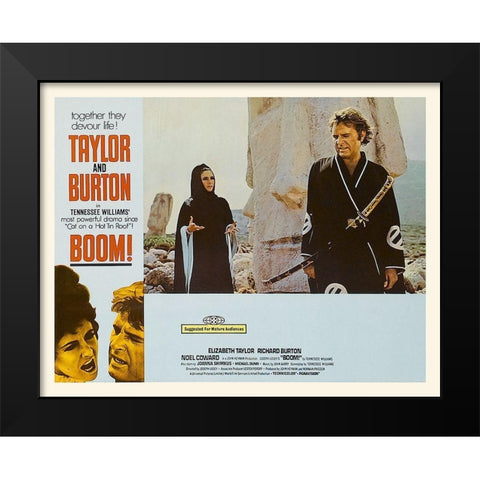 Elizabeth Taylor - Boom! - Lobby Card Black Modern Wood Framed Art Print by Hollywood Photo Archive