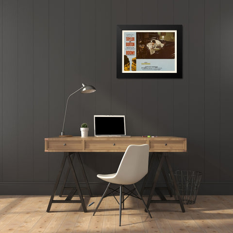 Elizabeth Taylor - Boom! - Lobby Card Black Modern Wood Framed Art Print by Hollywood Photo Archive