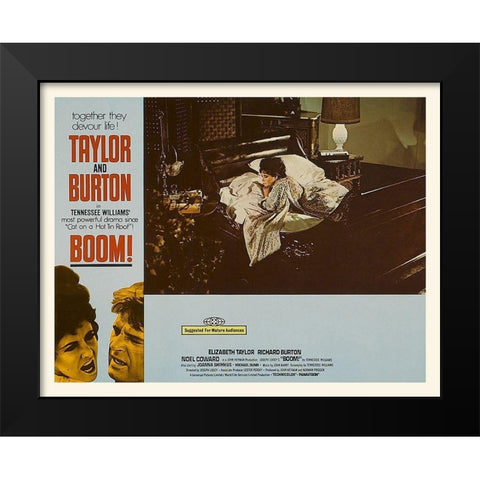 Elizabeth Taylor - Boom! - Lobby Card Black Modern Wood Framed Art Print by Hollywood Photo Archive