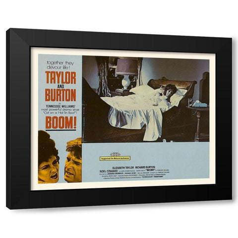 Elizabeth Taylor - Boom! - Lobby Card Black Modern Wood Framed Art Print with Double Matting by Hollywood Photo Archive