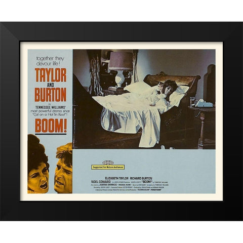 Elizabeth Taylor - Boom! - Lobby Card Black Modern Wood Framed Art Print by Hollywood Photo Archive
