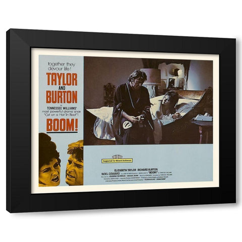 Elizabeth Taylor - Boom! - Lobby Card Black Modern Wood Framed Art Print with Double Matting by Hollywood Photo Archive