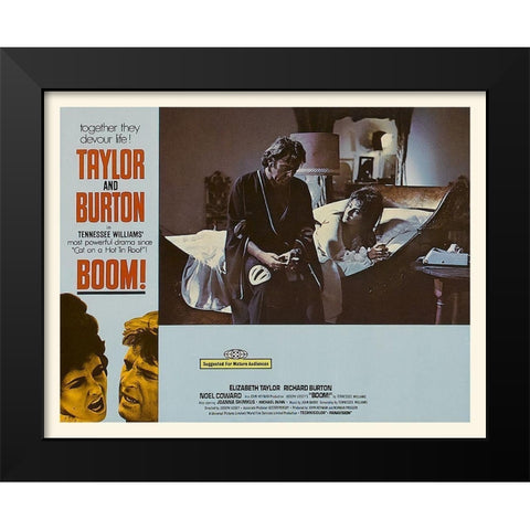 Elizabeth Taylor - Boom! - Lobby Card Black Modern Wood Framed Art Print by Hollywood Photo Archive