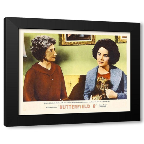 Elizabeth Taylor - Butterfield 8 - Lobby Card Black Modern Wood Framed Art Print by Hollywood Photo Archive