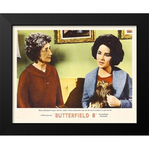 Elizabeth Taylor - Butterfield 8 - Lobby Card Black Modern Wood Framed Art Print by Hollywood Photo Archive