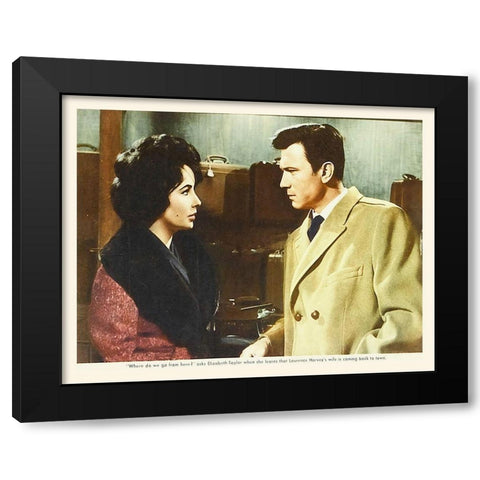 Elizabeth Taylor - Butterfield 8 - Lobby Card Black Modern Wood Framed Art Print by Hollywood Photo Archive
