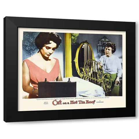 Elizabeth Taylor - Cat on a Hot Tin Roof - Lobby Card Black Modern Wood Framed Art Print with Double Matting by Hollywood Photo Archive