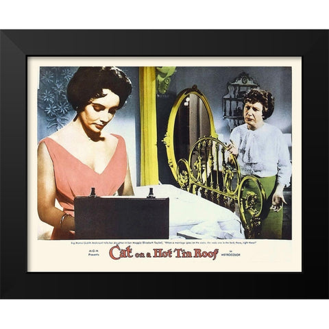 Elizabeth Taylor - Cat on a Hot Tin Roof - Lobby Card Black Modern Wood Framed Art Print by Hollywood Photo Archive