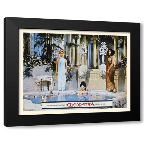 Elizabeth Taylor - Cleopatra - Lobby Card Black Modern Wood Framed Art Print with Double Matting by Hollywood Photo Archive