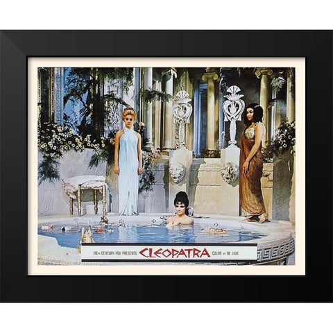 Elizabeth Taylor - Cleopatra - Lobby Card Black Modern Wood Framed Art Print by Hollywood Photo Archive