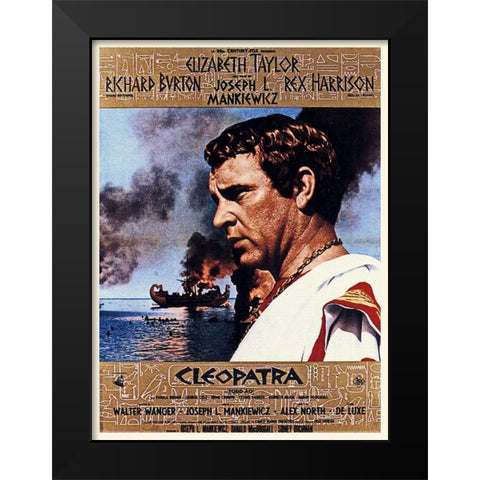 Richard Burton - Cleopatra - Poster Black Modern Wood Framed Art Print by Hollywood Photo Archive