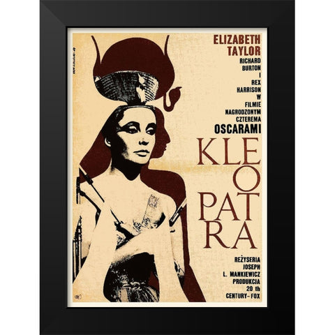 Elizabeth Taylor - Cleopatra - Poster Black Modern Wood Framed Art Print by Hollywood Photo Archive