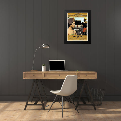 Elizabeth Taylor - Cleopatra - Poster Black Modern Wood Framed Art Print by Hollywood Photo Archive