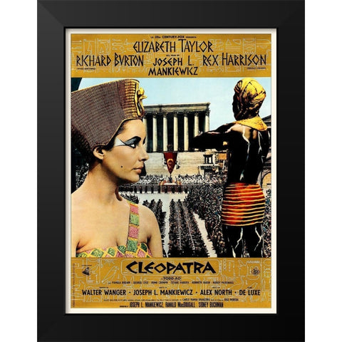 Elizabeth Taylor - Cleopatra - Poster Black Modern Wood Framed Art Print by Hollywood Photo Archive