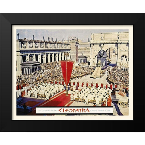 Elizabeth Taylor - Cleopatra - Lobby Card Black Modern Wood Framed Art Print by Hollywood Photo Archive