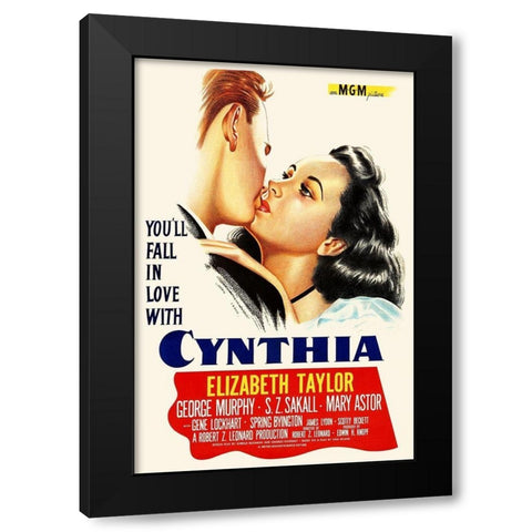 Elizabeth Taylor - Cynthia - Poster Black Modern Wood Framed Art Print by Hollywood Photo Archive
