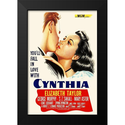 Elizabeth Taylor - Cynthia - Poster Black Modern Wood Framed Art Print by Hollywood Photo Archive