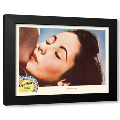 Elizabeth Taylor - Cynthia - Lobby Card Black Modern Wood Framed Art Print by Hollywood Photo Archive