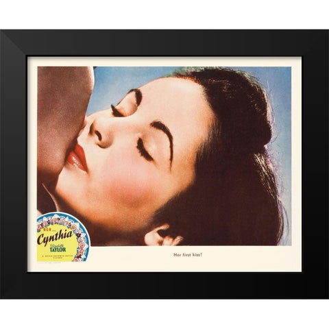Elizabeth Taylor - Cynthia - Lobby Card Black Modern Wood Framed Art Print by Hollywood Photo Archive