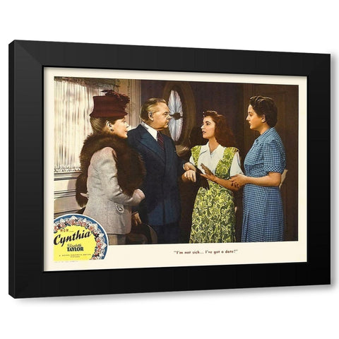 Elizabeth Taylor - Cynthia - Lobby Card Black Modern Wood Framed Art Print by Hollywood Photo Archive