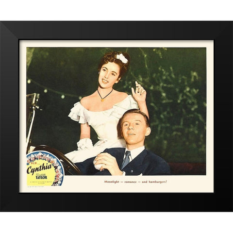 Elizabeth Taylor - Cynthia - Lobby Card Black Modern Wood Framed Art Print by Hollywood Photo Archive