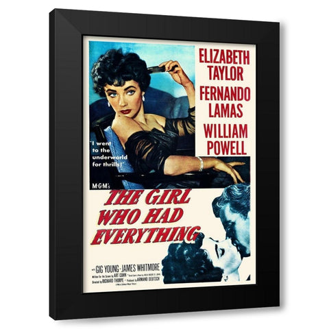 The Girl Who Had Everything - Poster Black Modern Wood Framed Art Print by Hollywood Photo Archive