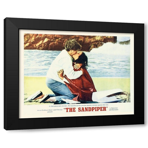 Elizabeth Taylor - Sandpiper - Lobby Card Black Modern Wood Framed Art Print by Hollywood Photo Archive