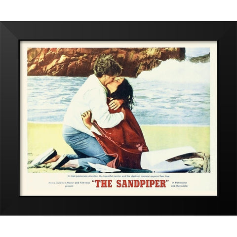 Elizabeth Taylor - Sandpiper - Lobby Card Black Modern Wood Framed Art Print by Hollywood Photo Archive