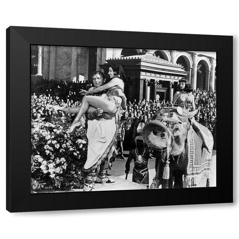 Elizabeth Taylor - Cleopatra Black Modern Wood Framed Art Print by Hollywood Photo Archive