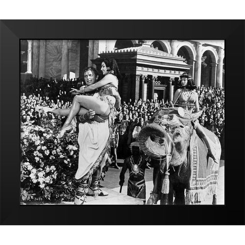 Elizabeth Taylor - Cleopatra Black Modern Wood Framed Art Print by Hollywood Photo Archive