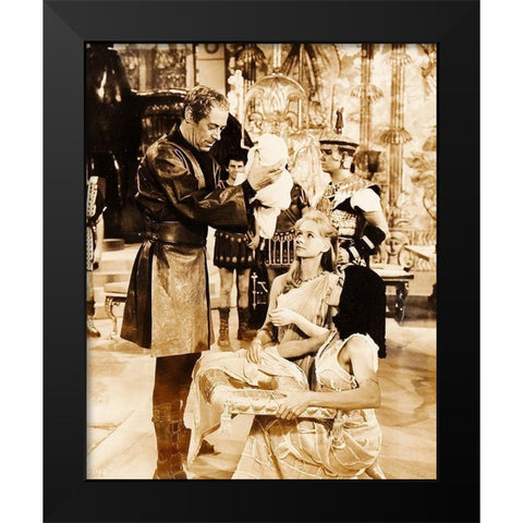 Elizabeth Taylor - Cleopatra Black Modern Wood Framed Art Print by Hollywood Photo Archive