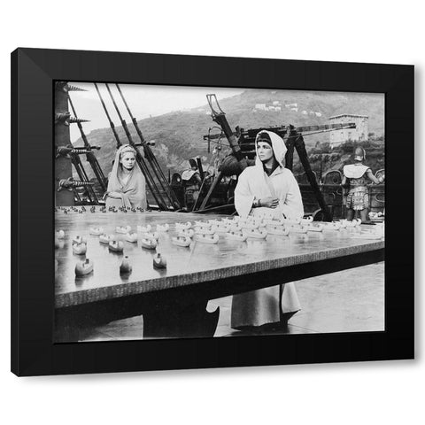 Elizabeth Taylor - Cleopatra Black Modern Wood Framed Art Print by Hollywood Photo Archive