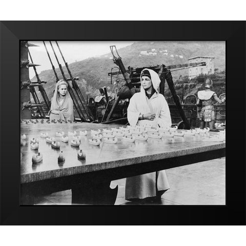 Elizabeth Taylor - Cleopatra Black Modern Wood Framed Art Print by Hollywood Photo Archive