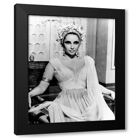 Elizabeth Taylor - Cleopatra Black Modern Wood Framed Art Print by Hollywood Photo Archive