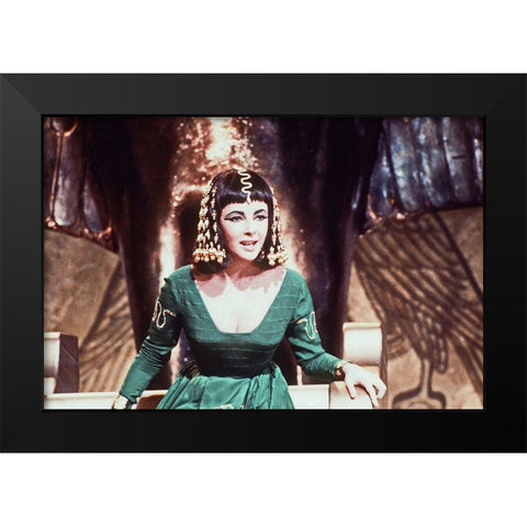 Elizabeth Taylor - Cleopatra Black Modern Wood Framed Art Print by Hollywood Photo Archive