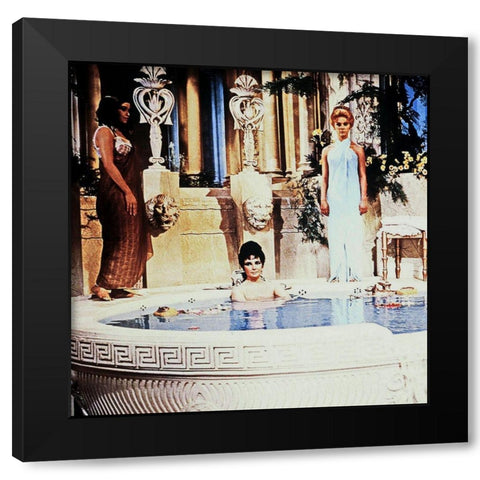 Elizabeth Taylor - Cleopatra Black Modern Wood Framed Art Print by Hollywood Photo Archive