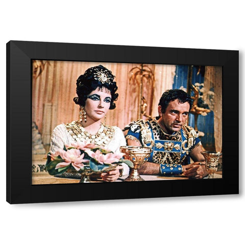 Elizabeth Taylor - Cleopatra Black Modern Wood Framed Art Print with Double Matting by Hollywood Photo Archive