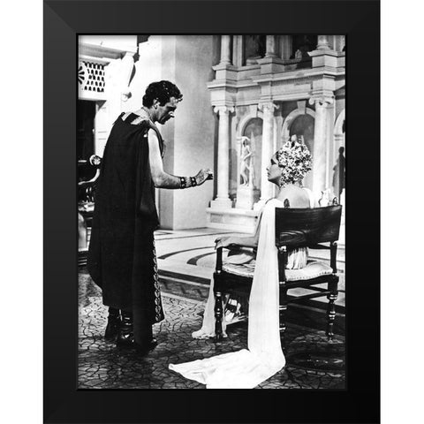 Elizabeth Taylor - Cleopatra Black Modern Wood Framed Art Print by Hollywood Photo Archive