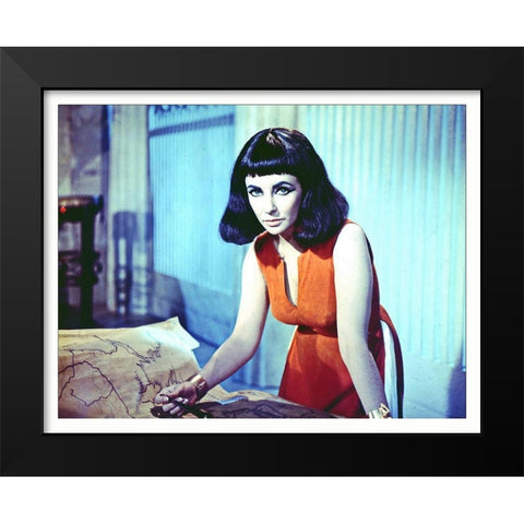 Elizabeth Taylor - Cleopatra Black Modern Wood Framed Art Print by Hollywood Photo Archive