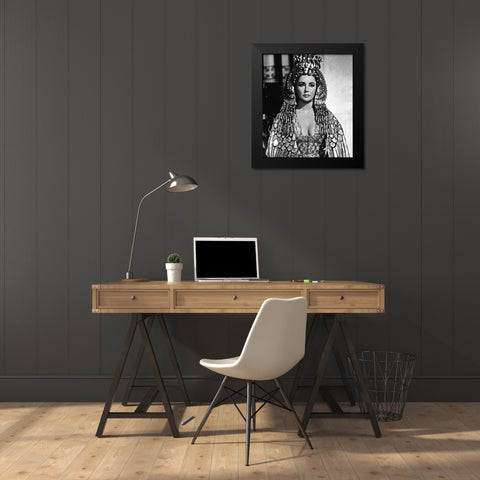 Elizabeth Taylor - Cleopatra Black Modern Wood Framed Art Print by Hollywood Photo Archive