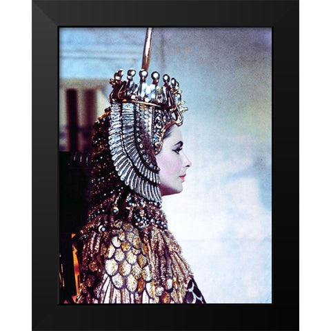 Elizabeth Taylor - Cleopatra Black Modern Wood Framed Art Print by Hollywood Photo Archive