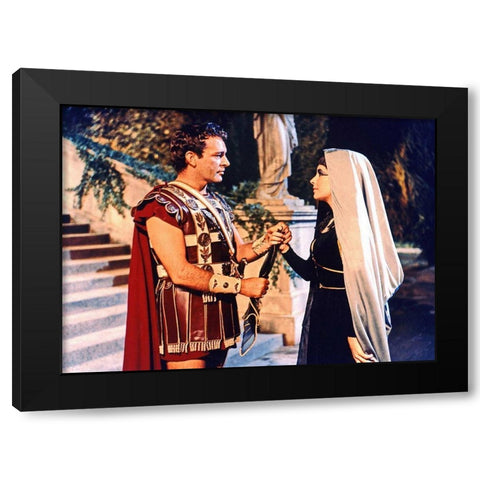 Elizabeth Taylor - Cleopatra Black Modern Wood Framed Art Print with Double Matting by Hollywood Photo Archive