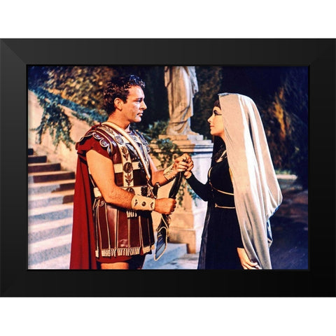 Elizabeth Taylor - Cleopatra Black Modern Wood Framed Art Print by Hollywood Photo Archive