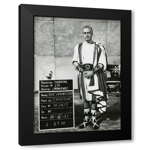 Wardrobe Test - Cleopatra - Rex Harrison Black Modern Wood Framed Art Print by Hollywood Photo Archive