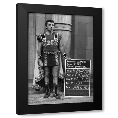 Wardrobe Test - Cleopatra - Richard Burton Black Modern Wood Framed Art Print by Hollywood Photo Archive
