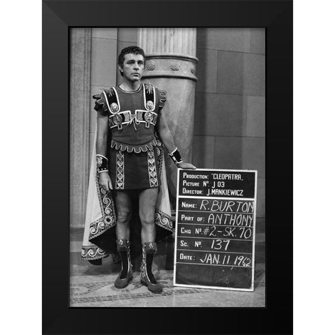 Wardrobe Test - Cleopatra - Richard Burton Black Modern Wood Framed Art Print by Hollywood Photo Archive