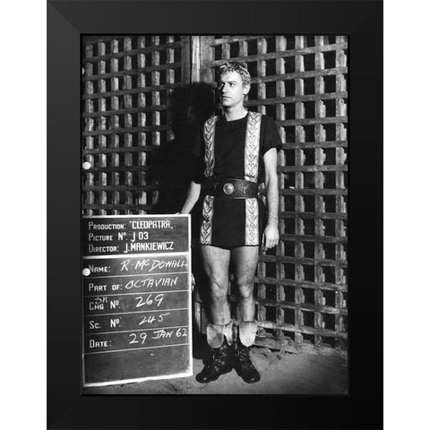 Wardrobe Test - Cleopatra - Roddy McDowall Black Modern Wood Framed Art Print by Hollywood Photo Archive